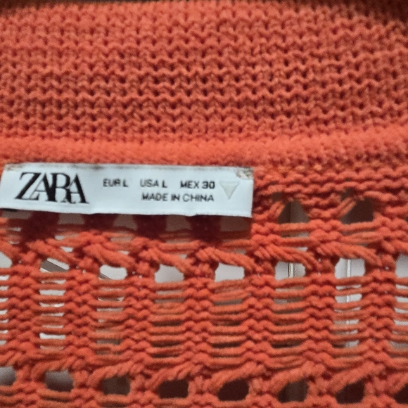 Zara Bold Orange Knitwear Pant set Size L EUC - Picture 5 of 9